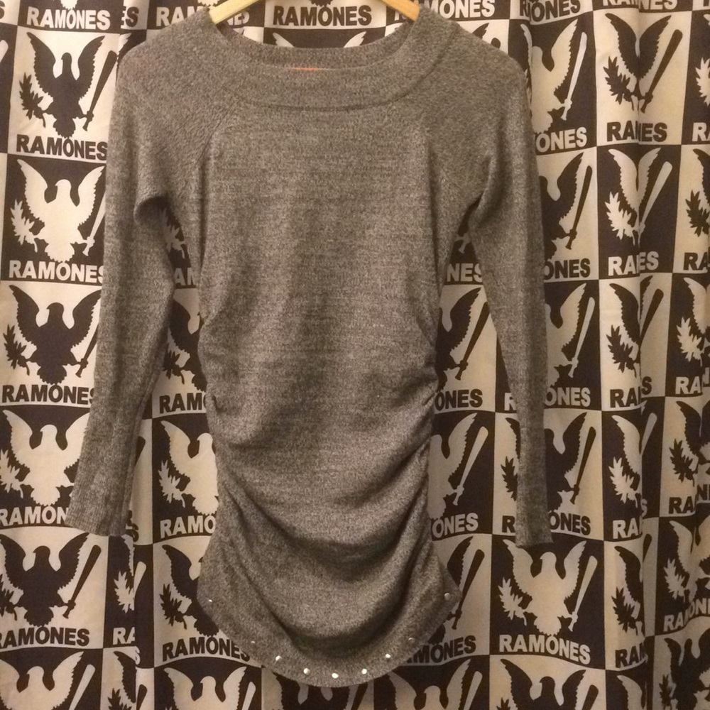 Cinch-waist Tunic Sweater